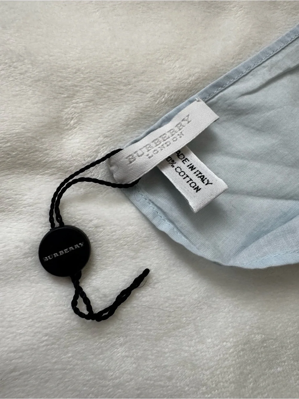 Burberry light Blue and Brown Check Cotton Scarf